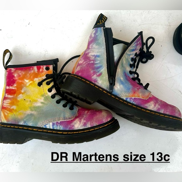 Dr. martens boot. KIDS DR MARTENS size 13c used. Rainbow Tie Dye. - Picture 1 of 5